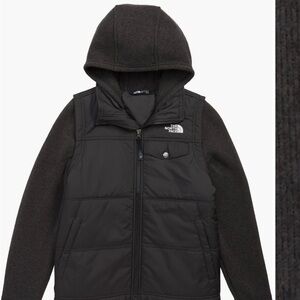 The North Face Kids Boys Charcoal Hoodie Vest Jacket